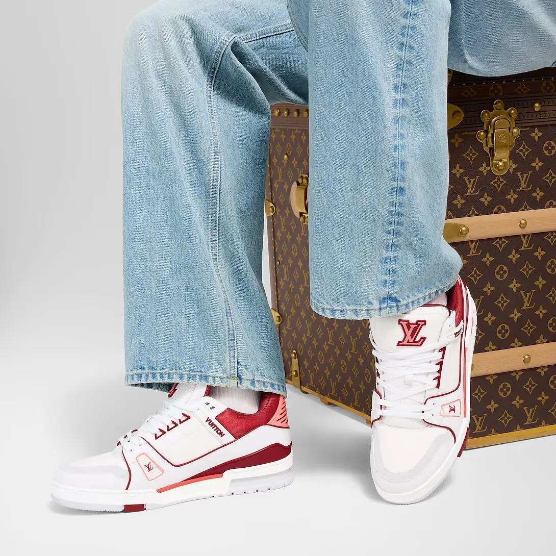 LV Trainer Sneakers – White/Red