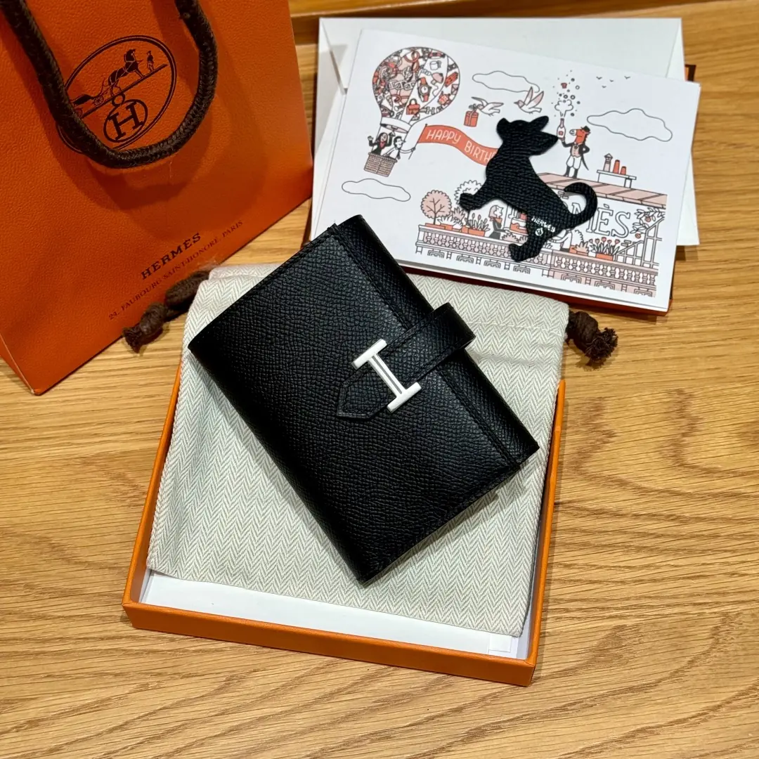 Hermes Bearn Wallet - Black