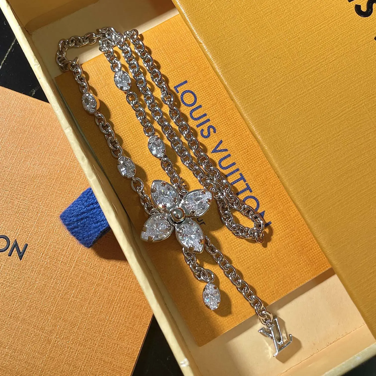 LV Monogram Crystal Necklace