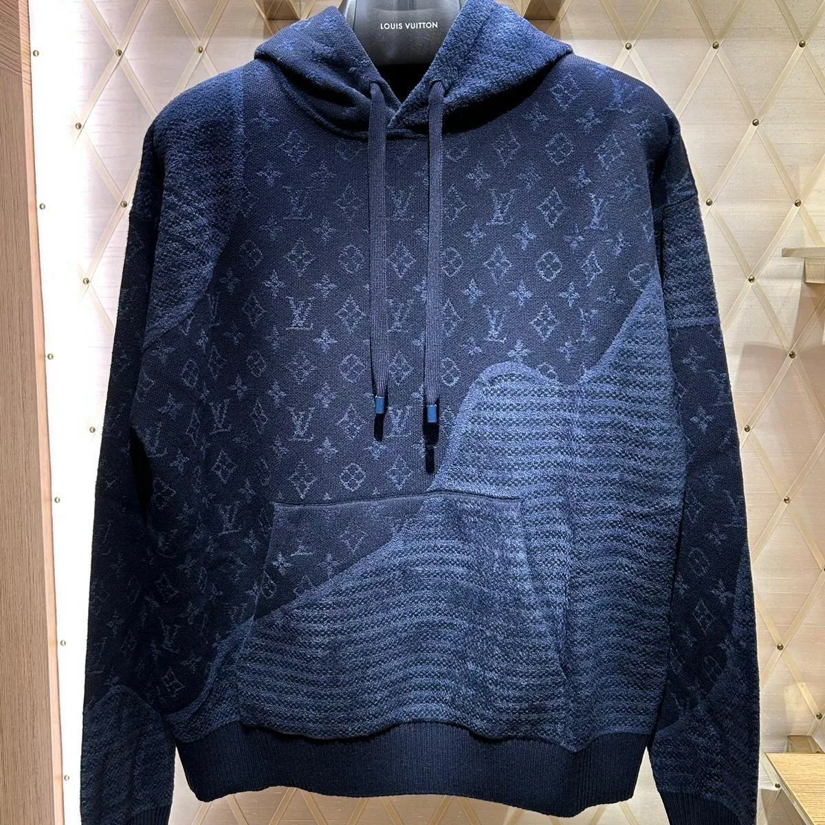LV Jacquard Hooded Long-Sleeve Sweatshirt